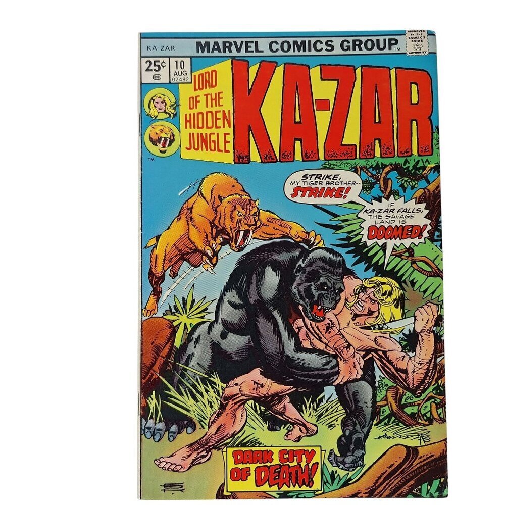 Marvel Ka Zar Lord Of The Hidden Jungle #10 Comic Book 1975